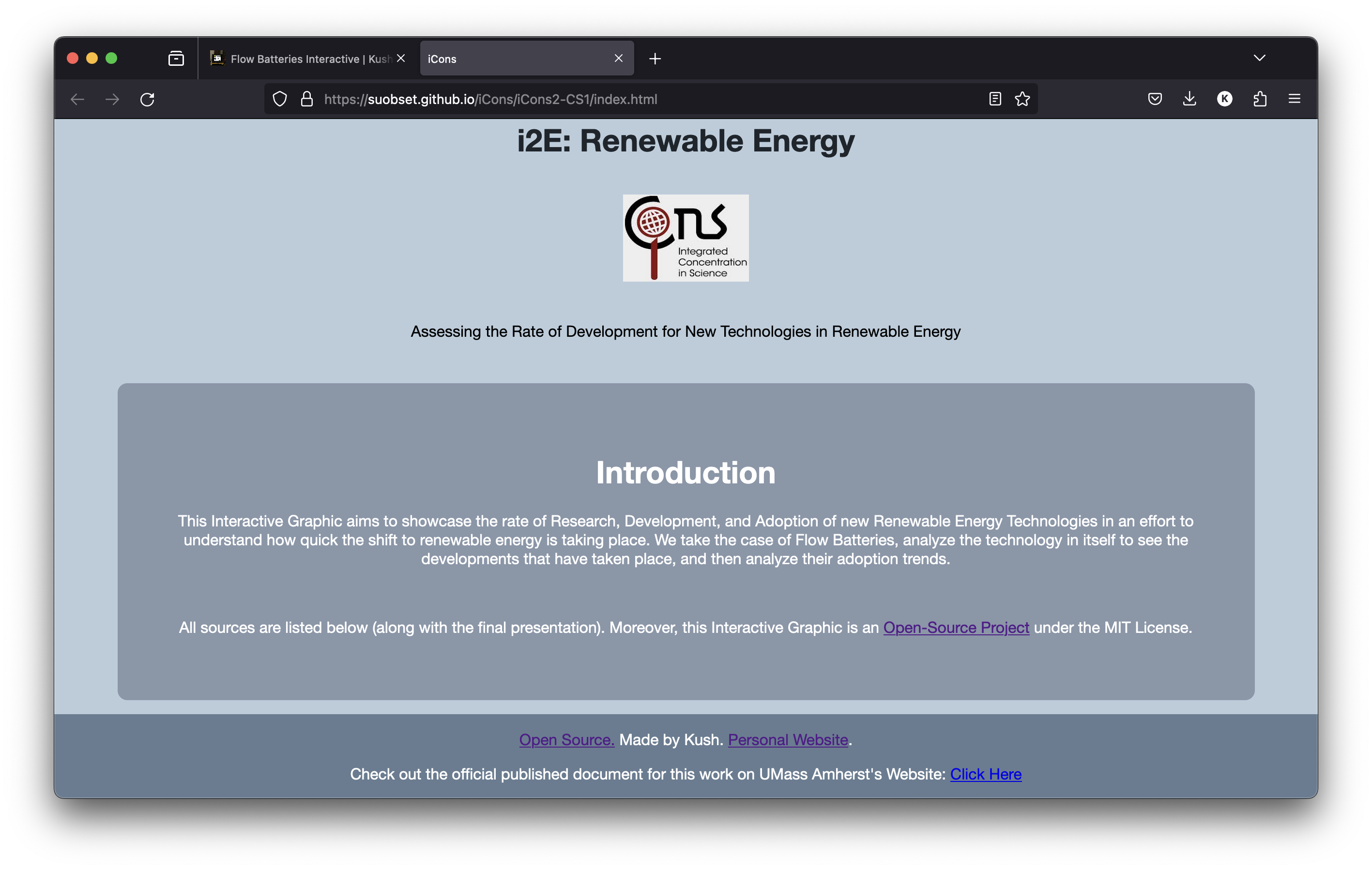 Flow Batteries Interactive Website