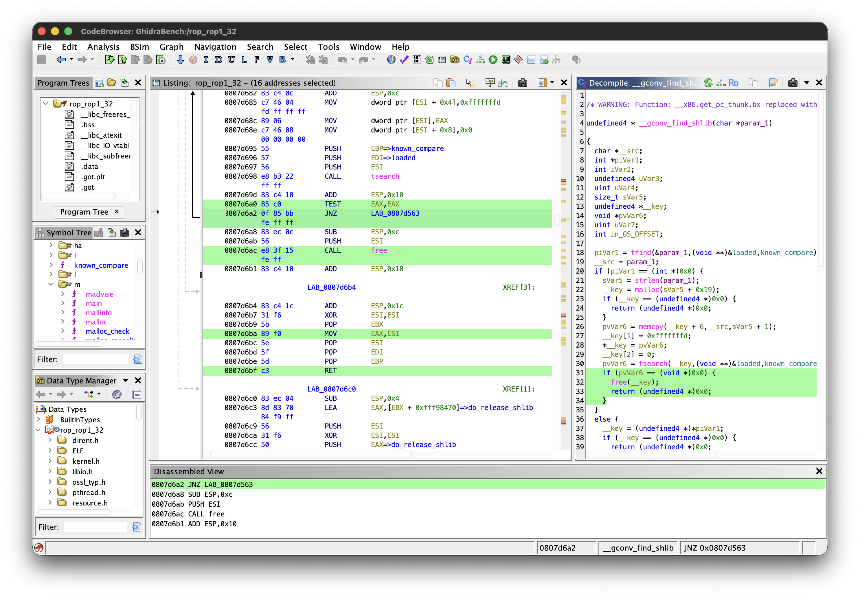 Some Ghidra Disassembly for the class